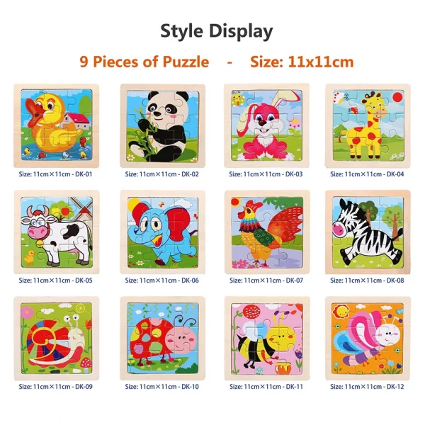 11cm/4.33in Kids Wooden Jigsaw Puzzle - Image 6