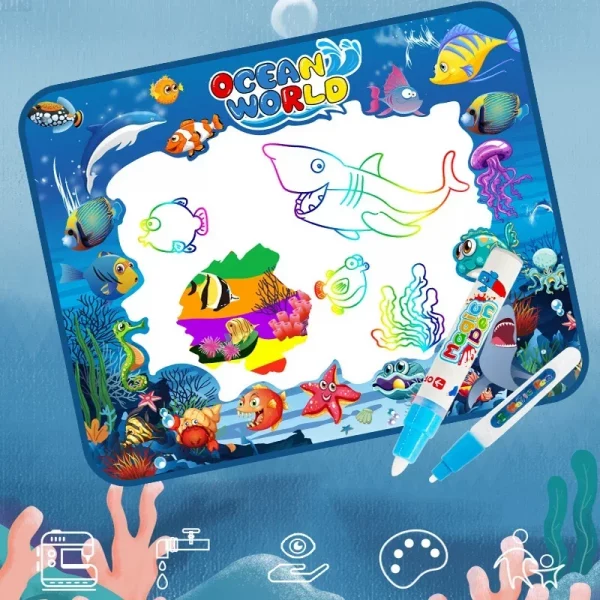 2023 New Arrivals Magic Water Drawing Mat with Fluorescent Pens - Image 5