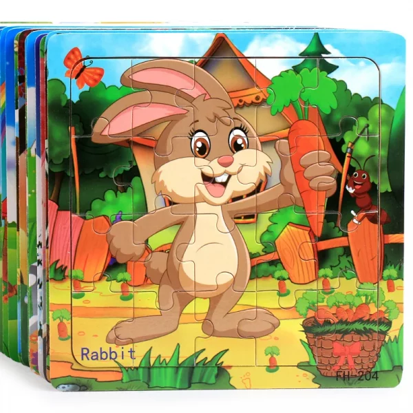 20piece Wooden Puzzle Cartoon Animals - Image 3