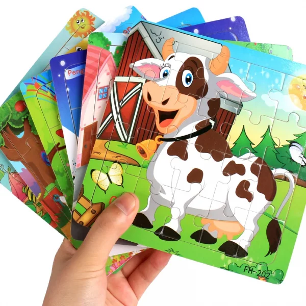 20piece Wooden Puzzle Cartoon Animals - Image 4