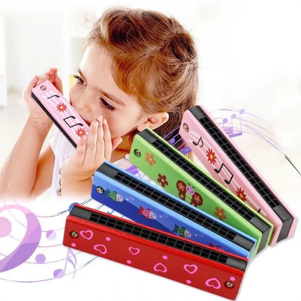 Children Wooden Harmonica Musical Instrument