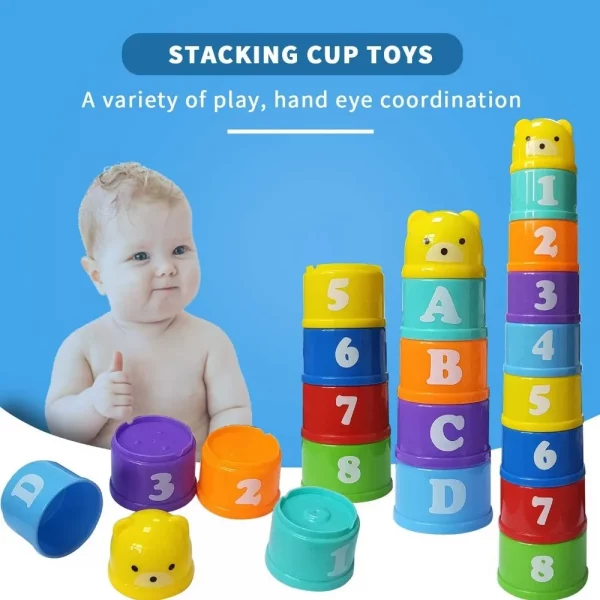 Kids Bathroom Stacked Cups Set - Image 4