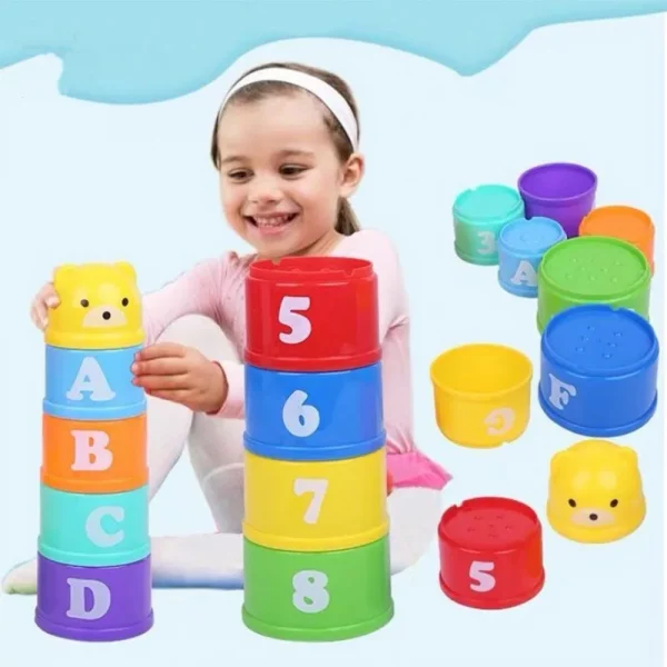 Kids Bathroom Stacked Cups Set