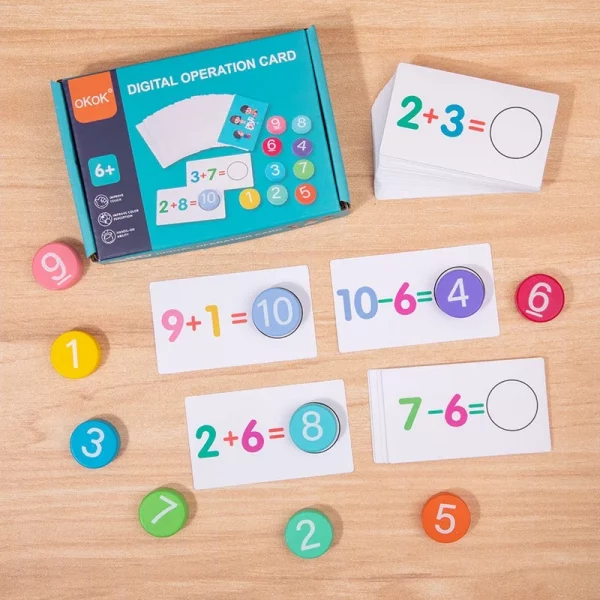 Kids Montessori Math Toys Arithmetic Card Matching Game - Image 2