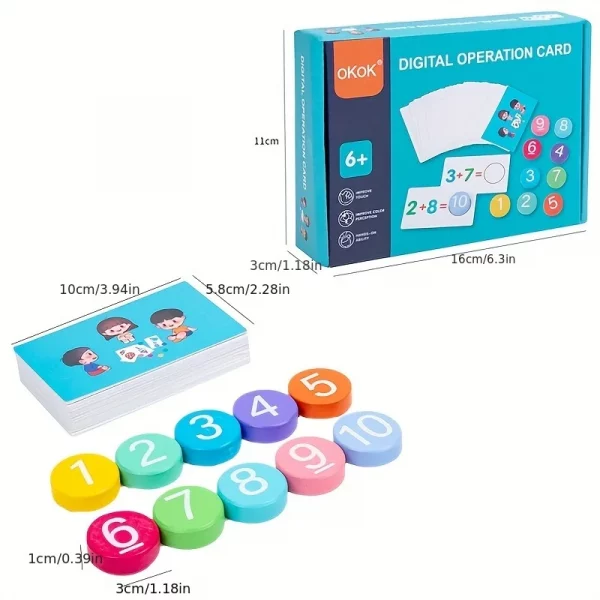 Kids Montessori Math Toys Arithmetic Card Matching Game - Image 3