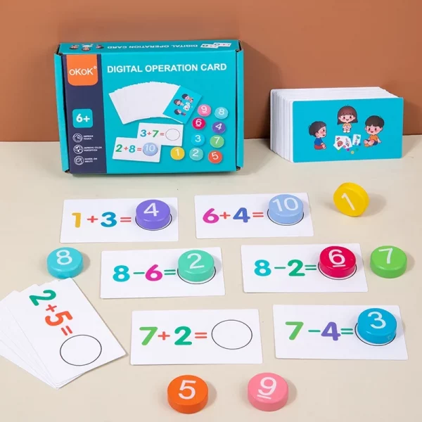 Kids Montessori Math Toys Arithmetic Card Matching Game