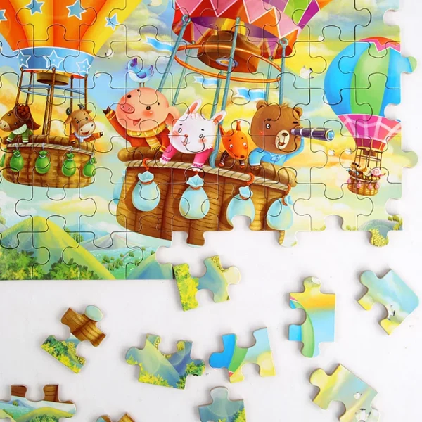 New Children 60 Pieces Wooden Puzzle Kids - Image 4