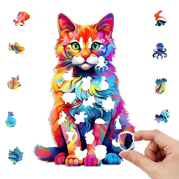 Wooden puzzle Colour Cat gift box - Image 2